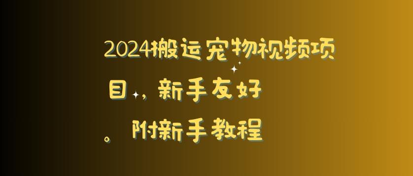 2024搬运宠物视频项目，新手友好，完美去重，附新手教程【揭秘】-heixxmi