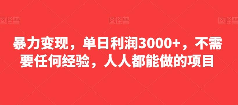 暴力变现，单日利润3000+，不需要任何经验，人人都能做的项目-heixxmi