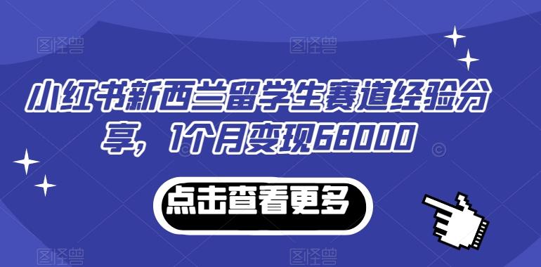 小红书新西兰留学生赛道经验分享，1个月变现68000【揭秘】-heixxmi
