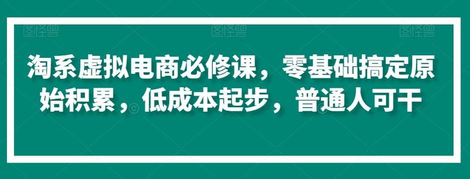 淘系虚拟电商必修课，零基础搞定原始积累，低成本起步，普通人可干-heixxmi