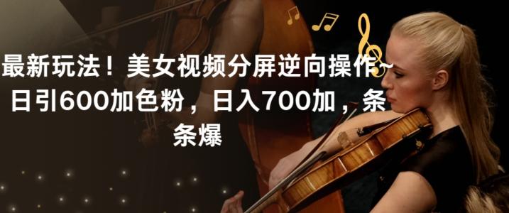 最新玩法！美女视频分屏逆向操作~日引600加色粉，日入700加，条条爆【揭秘】-heixxmi