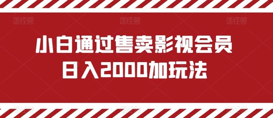 小白通过售卖影视会员日入2000加玩法-heixxmi