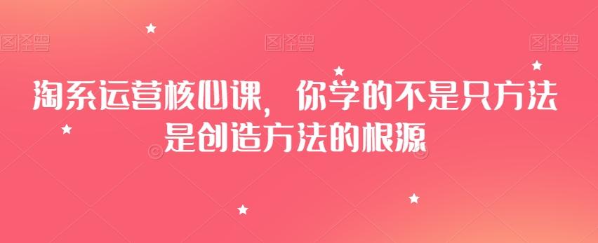 淘系运营核心课，你学的不是只方法是创造方法的根源-heixxmi