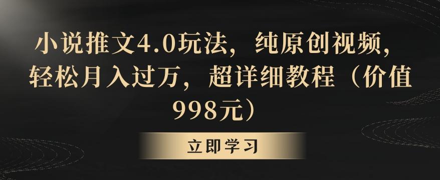 小说推文4.0玩法，纯原创视频，轻松月入过万，超详细教程(价值998元)【揭秘】-heixxmi