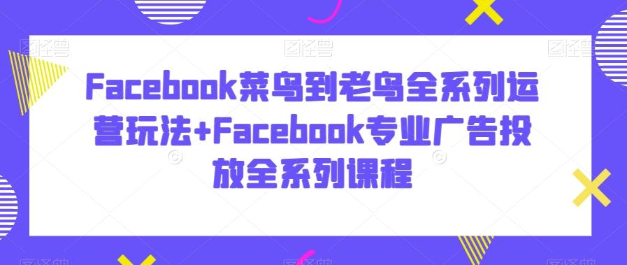 Facebook菜鸟到老鸟全系列运营玩法+Facebook专业广告投放全系列课程-heixxmi