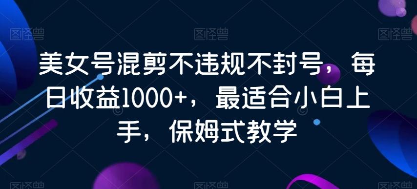 美女号混剪不违规不封号，每日收益1000+，最适合小白上手，保姆式教学-heixxmi