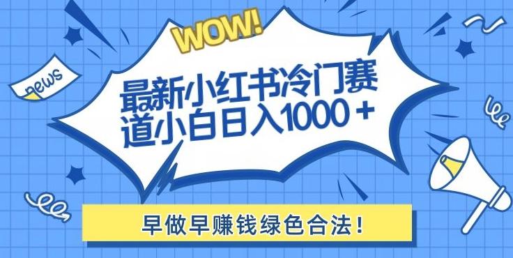 最新小红书冷门赛道日入1000+一部手机小白轻松-heixxmi