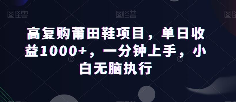 高复购莆田鞋项目，单日收益1000+，一分钟上手，小白无脑执行-heixxmi