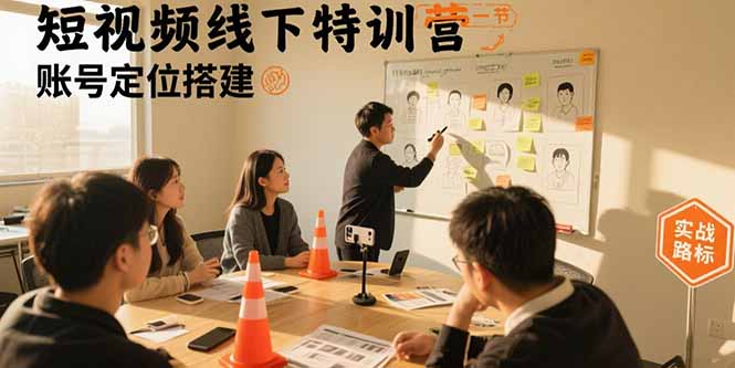 短视频线下特训营：账号定位搭建/口播号拍摄剪辑/直播间流量入口/变现实战-heixxmi