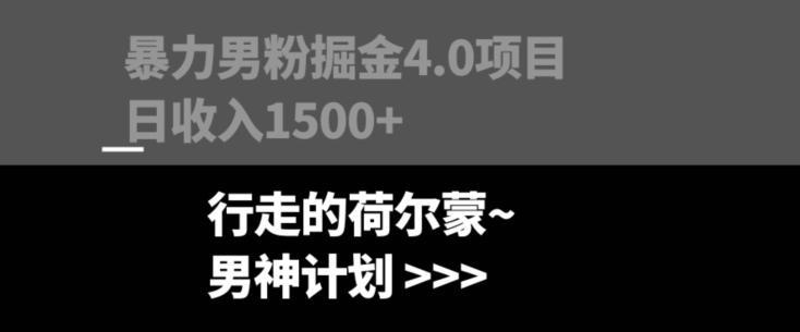 暴力男粉掘金4.0项目不违规不封号无脑复制单人操作日入1000+-heixxmi