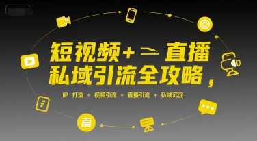 短视频+直播私域引流全攻略，IP打造 +视频引流 +直播引流 +私域沉淀-heixxmi