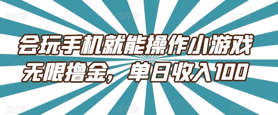 会玩手机就能操作小游戏无限撸金，单日收入100-heixxmi