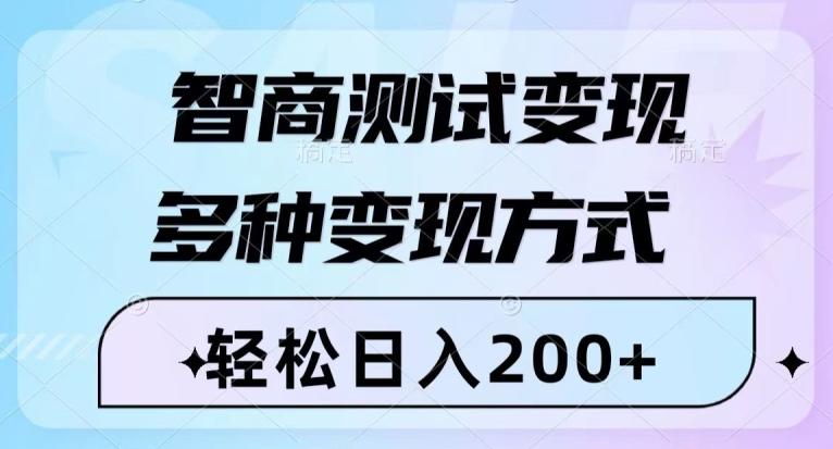 智商测试变现，轻松日入200+，几分钟一个视频，多种变现方式-heixxmi