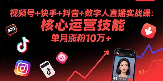 视频号+快手+抖音+数字人直播实战课(9月-heixxmi