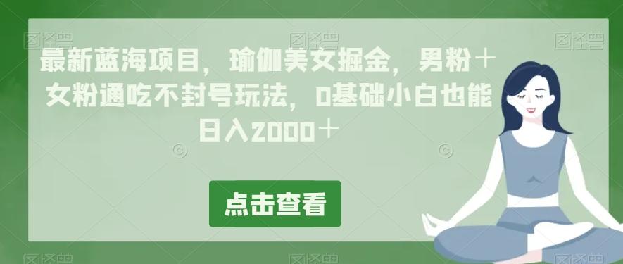 最新蓝海项目，瑜伽美女掘金，男粉＋女粉通吃不封号玩法，0基础小白也能日入2000＋-heixxmi