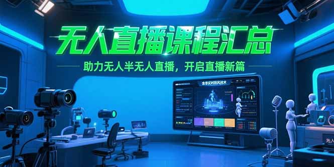 无人直播课程汇总，含非实时防风技术，助力无人半无人直播，开启直播新篇-heixxmi