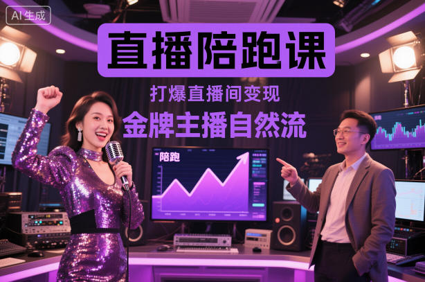 直播陪跑课，金牌主播自然流打爆直播间，复制高变现玩法-heixxmi