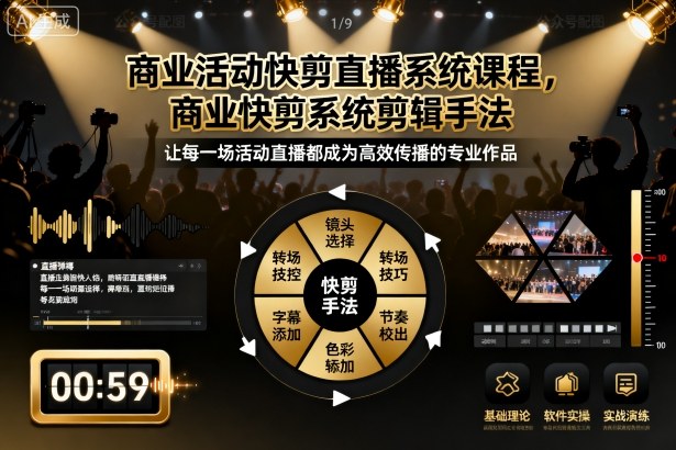 商业活动快剪直播系统课程，商业快剪系统剪辑手法-heixxmi