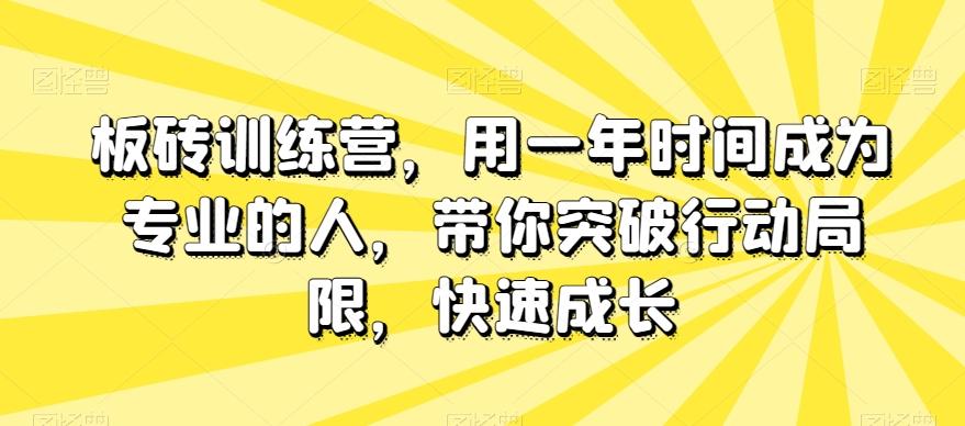 板砖训练营，用一年时间成为专业的人，带你突破行动局限，快速成长-heixxmi