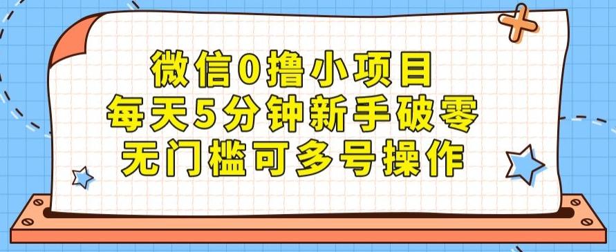 微信0撸小项目，每天5分钟新手破零，无门槛可多号操作-heixxmi