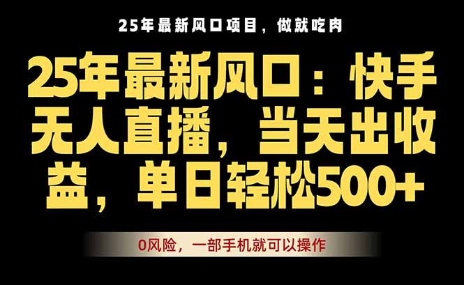 25年最新无人直播玩法，当天秒出单，一部手机就可操作-heixxmi