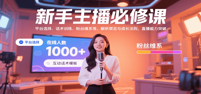 新手主播必修课：平台选择、话术训练、粉丝维系等，解析禁忌与成长法则，突破直播能力-heixxmi