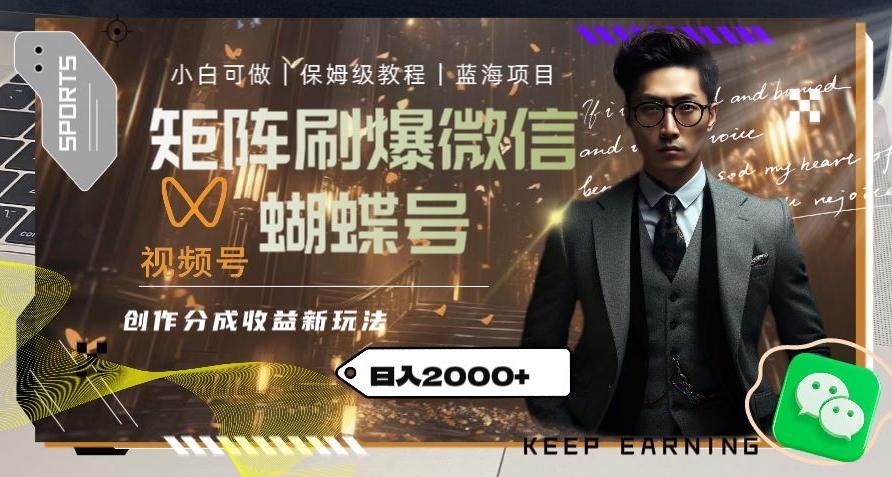 矩阵刷爆微信蝴蝶号创作者分成计划收益的新玩法，日入2000+【揭秘】-heixxmi