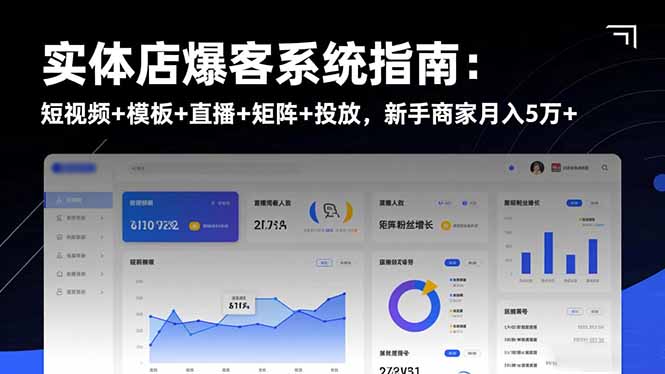 实体店爆客系统指南：短视频+模板+直播+矩阵+投放，新手商家月入5万+-heixxmi
