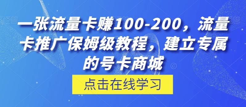 一张流量卡赚100-200，流量卡推广保姆级教程，建立专属的号卡商城-heixxmi