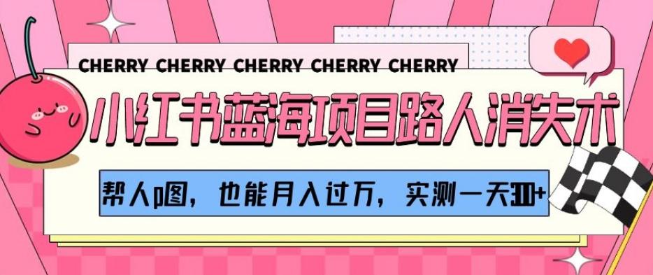 小红书蓝海项目路人消失术，帮人p图，也能月入过万，实测一天300+【揭秘】-heixxmi