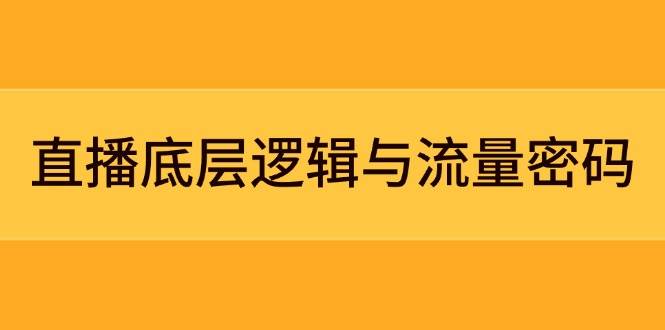 直播底层逻辑与流量密码：定位模型+案例拆解，急速流承接与数据优化全攻略-heixxmi