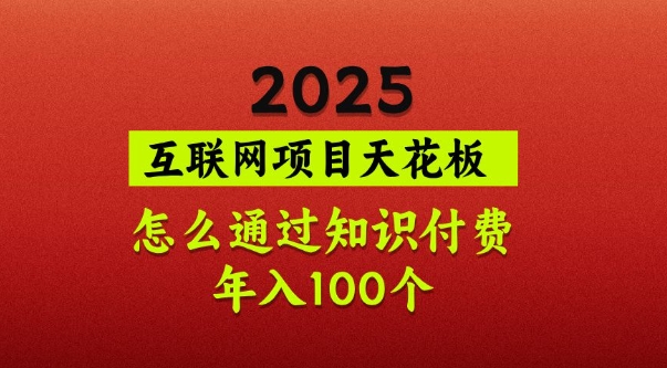 2025项目天花板，普通怎么通过知识付费翻身，年入百个【揭秘】-heixxmi