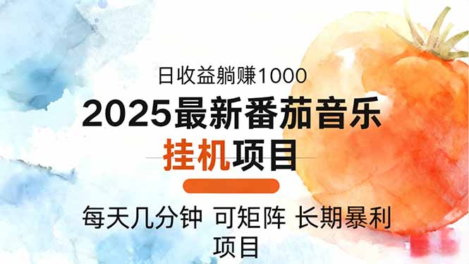 2025年最新番茄音乐人挂机项目，每天几分钟，月入1000＋，可矩阵，一台...-heixxmi