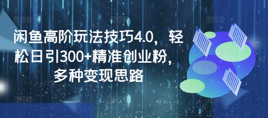 闲鱼高阶玩法技巧4.0，轻松日引300+精准创业粉，多种变现思路-heixxmi