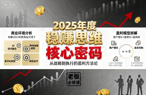 2025年度稳賺思维老板创业营，拆解2025年新商业环境下，企业实现持续盈利的核心密码-heixxmi