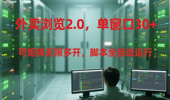 外卖浏览2.0，单窗口30+可矩阵无限多开，脚本全自动运行【揭秘】-heixxmi