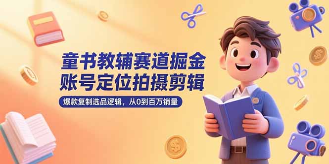 童书教辅赛道掘金，账号定位拍摄剪辑，爆款复制选品逻辑，从0到百万销量-heixxmi