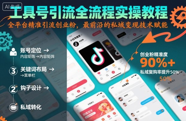 工具号引流全流程保姆级实操教程，全平台精准引流创业粉，最前沿的私域变现技术赋能-heixxmi