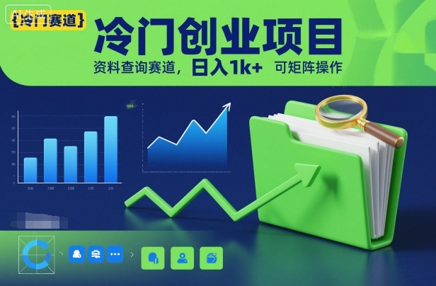 冷门创业项目，资料查询赛道，日入1k+，可矩阵操作-heixxmi