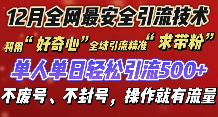 12 月份全网最安全引流创业粉技术来袭，不封号不废号，有操作就有流量【揭秘】-heixxmi