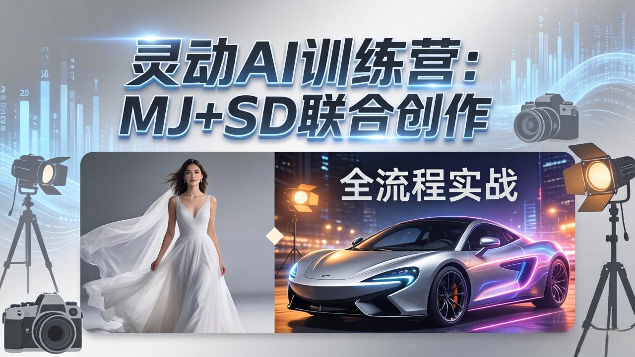 灵动AI训练营-3.0课程：MJ+SD联合创作，从婚纱大片到汽车广告，摄影后期全流程实战-heixxmi