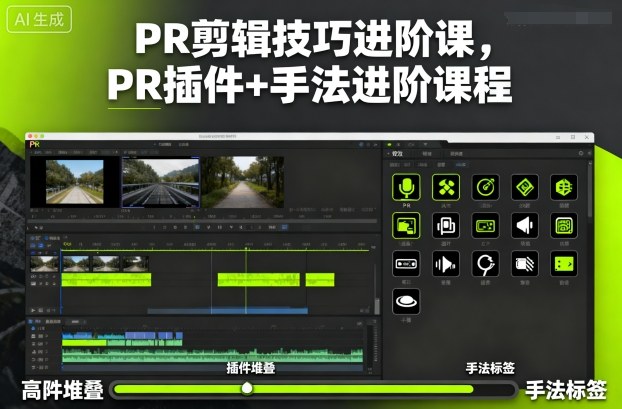 PR剪辑技巧进阶课，PR插件+手法进阶课程-heixxmi