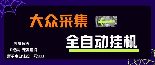大众采集全自动玩法，新手小白轻松一天5张+，操作简单零成本【揭秘】-heixxmi