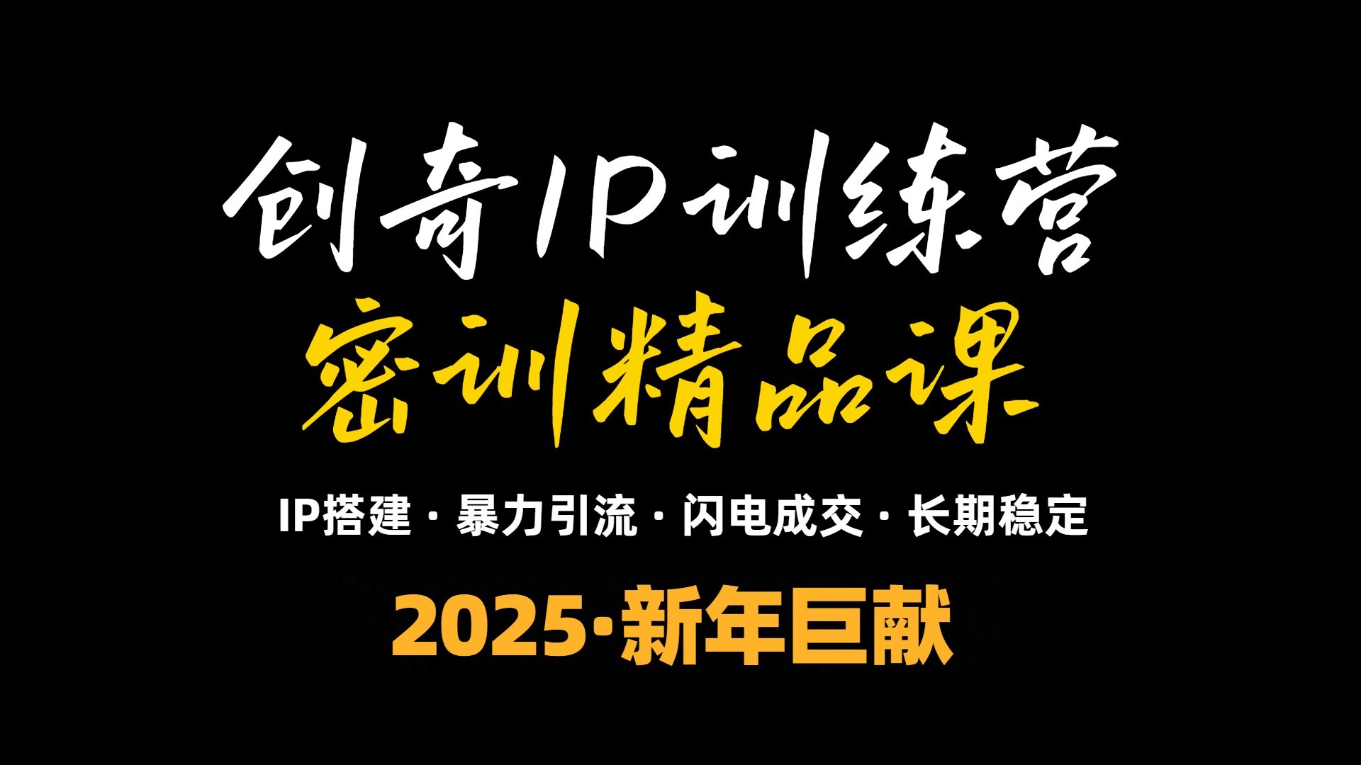 2025年“知识付费IP训练营”小白避坑年赚百万，暴力引流，闪电成交-heixxmi