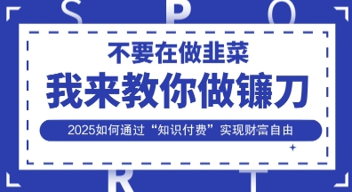 韭菜生涯终结者，我来教你做镰刀，2025如何通过“知识付费”实现财F自由【揭秘】-heixxmi