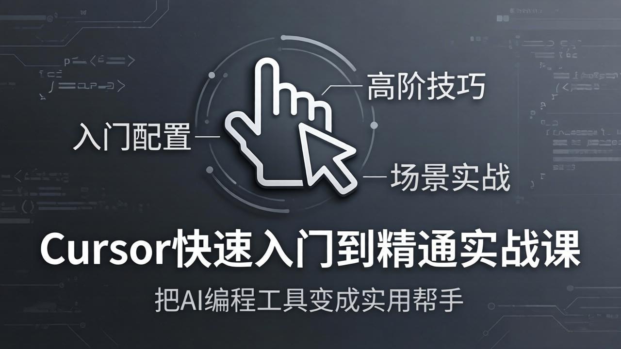 Cursor快速入门到精通实战课：入门配置+高阶技巧+场景实战，把AI编程工具变成实用帮手-heixxmi