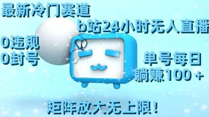 最新冷门赛道，b站24小时无人直播，0违规0封号，单号每日躺赚100＋，矩阵放大无上限【揭秘】-heixxmi