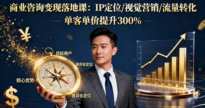 商业咨询变现落地课：IP定位/视觉营销/流量转化，单客单价提升300%-heixxmi