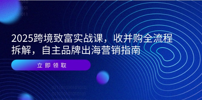 2025跨境致富实战课，收并购全流程拆解，自主品牌出海营销指南-heixxmi