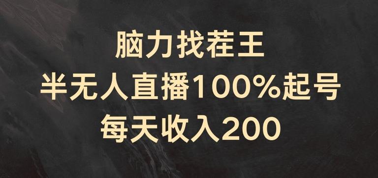 脑力找茬王，半无人直播100%起号，每天收入200+【揭秘】-heixxmi